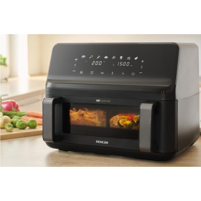 Мультипіч Sencor Dual Vita Fryer, 2700Вт, чаша-4.5+4.5л, сенсорне керув., 2 чаши, гриль, пластик, чорний (SFR9650BK)