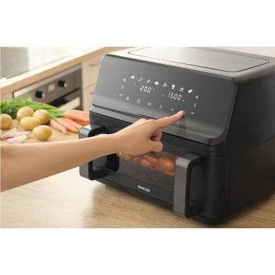 Мультипіч Sencor Dual Vita Fryer, 2700Вт, чаша-4.5+4.5л, сенсорне керув., 2 чаши, гриль, пластик, чорний (SFR9650BK)