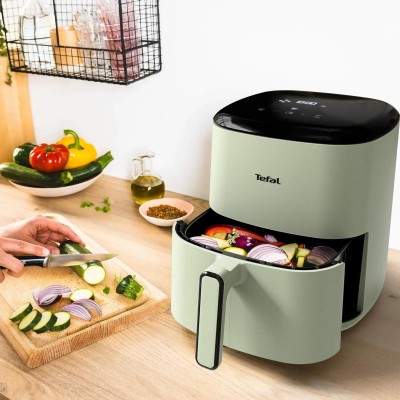 Мультипіч Tefal Easy Fry Max, 1500Вт, чаша-5л, сенсорне керув., 10 програм, пластик, світло-зелений (EY24ELE0)