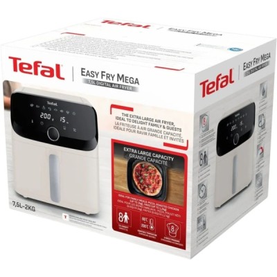 Мультипіч Tefal Easy Fry Mega, 1700Вт, чаша-7.5л, сенсорне керув., 8 програм, пластик, бежевий (EY855AE0)