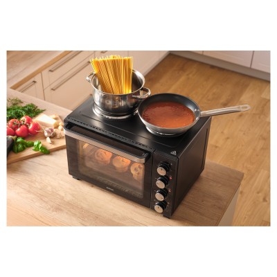 Піч електрична Sencor, 35л, 1500Вт, механіч., гриль, конвенція, 2 конф.зверху, підсвітка всередині, чорна (SEO3500BK)