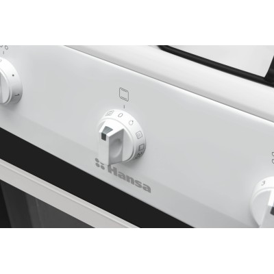 Плита Hansa газова, 70л, 50x60см, газ-контроль, електричне запалювання в ручках, білий (FCGW510009H)