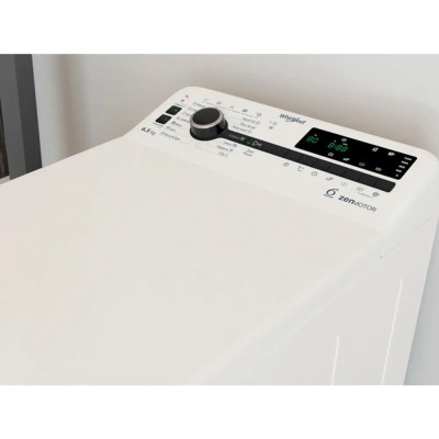 Пральна машина Whirlpool вертикальна, 6,5кг, 1200, С, 60см, дисплей, інвертор, білий (TDLRB65242BSEU/N)