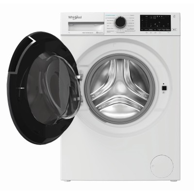 Пральна машина Whirlpool фронтальна, 7кг, 1200, A, 49.6см, дисплей, пара, інвертор, люк чорний, білий (WAM762WBCUA)