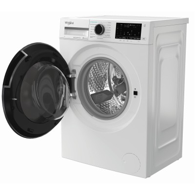 Пральна машина Whirlpool фронтальна, 7кг, 1200, A, 49.6см, дисплей, пара, інвертор, люк чорний, білий (WAM762WBCUA)