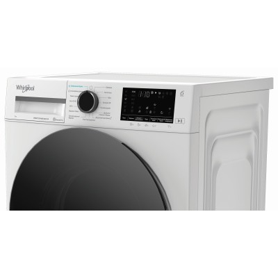Пральна машина Whirlpool фронтальна, 7кг, 1200, A, 49.6см, дисплей, пара, інвертор, люк чорний, білий (WAM762WBCUA)