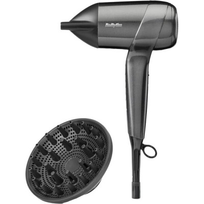 Фен Babyliss Titanium Shine, 1600Вт, 3 режими, іонізація, хол. обдув, 2 насадки, темно-сірий (D6200DE)