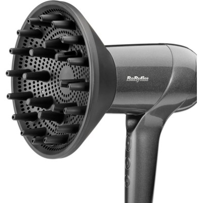 Фен Babyliss Titanium Shine, 1600Вт, 3 режими, іонізація, хол. обдув, 2 насадки, темно-сірий (D6200DE)