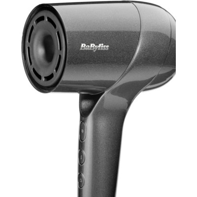 Фен Babyliss Titanium Shine, 1600Вт, 3 режими, іонізація, хол. обдув, 2 насадки, темно-сірий (D6200DE)