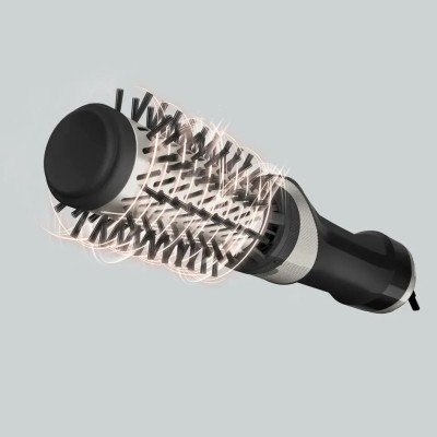 Фен-щітка Rowenta Brush Active, 1000Вт, 3 режими, іоніз-я, хол. обдув, оберт. насадка, 3 насадки, кераміка, чорний (UB9530F0)