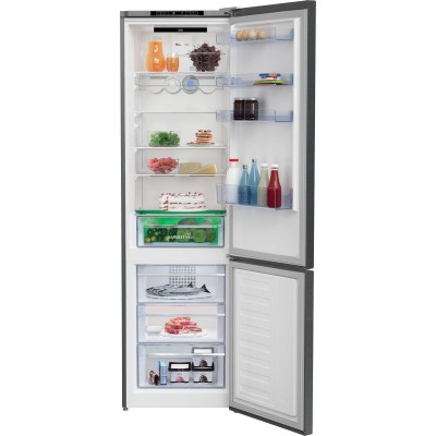 Холодильник Beko з нижн. мороз., 203x60x67, xолод.відд.-253л, мороз.відд.-109л, 2дв., E, NF, HarvestFresh, нержавіюча сталь чорн