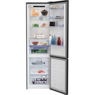 Холодильник Beko з нижн. мороз., 203x60x67, xолод.відд.-253л, мороз.відд.-109л, 2дв., E, NF, дисплей, HarvestFresh, нержавіюча с