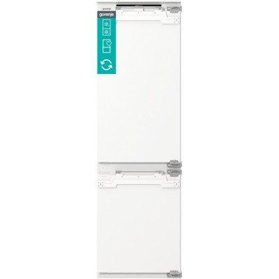 Холодильник Gorenje вбудований з нижн. мороз., 177x69x55см, 2 двері,244(68)л, А+, NF+, Зона св-ті, Диспл, Wi-Fi, Біли (NRKI517E8