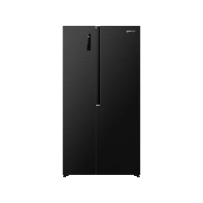 Холодильник SBS Gorenje, 179х62х92см, 2 двері, 345(186)л, А+, NF+, Інв., Зона св-ті, Зовн. Диспл, чорний (NRS917E41BX)