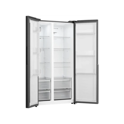 Холодильник SBS Gorenje, 179х62х92см, 2 двері, 345(186)л, А+, NF+, Інв., Зона св-ті, Зовн. Диспл, чорний (NRS917E41BX)