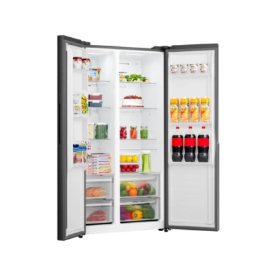 Холодильник SBS Gorenje, 179х62х92см, 2 двері, 345(186)л, А+, NF+, Інв., Зона св-ті, Зовн. Диспл, чорний (NRS917E41BX)