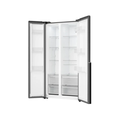 Холодильник SBS Gorenje, 179х62х92см, 2 двері, 345(186)л, А+, NF+, Інв., Зона св-ті, Зовн. Диспл, чорний (NRS917E41BX)