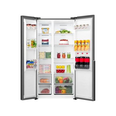 Холодильник SBS Gorenje, 179х62х92см, 2 двері, 345(186)л, А+, NF+, Інв., Зона св-ті, Зовн. Диспл, чорний (NRS917E41BX)