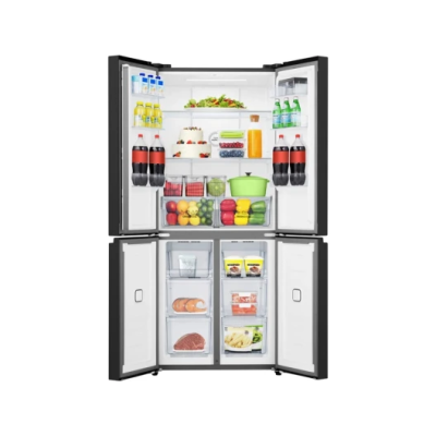 Холодильник SBS Gorenje, 190х65х80см, 4 двері, 286(149)л, А+, NoFrost+, Інвертор , Зона св-ті, Диспл, Чорний (NRM819E61BX)