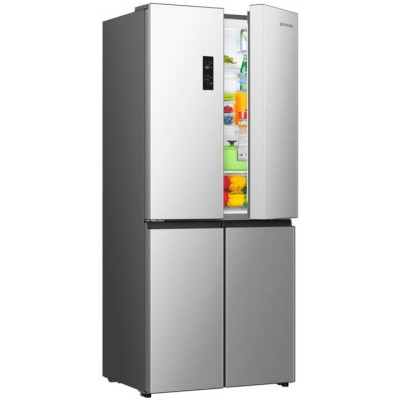 Холодильник SBS Gorenje, 190х65х80см, 4 двері, 311(149)л, А+, NoFrost+, Інвертор , Зона св-ті, Диспл, нерж (NRM819E61X)