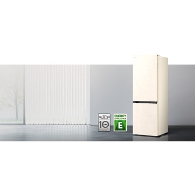 Холодильник LG з нижн. мороз., 186x60х68, холод.відд.-220л, мороз.відд.-113л, 2дв., E, NF, інв., диспл внутр., зона св-ті, бежев