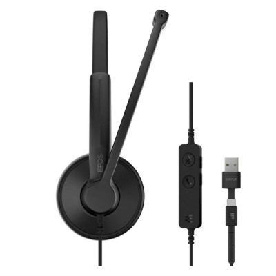 Гарнітура комп'ютерна стерео On-Ear EPOS IMPACT 100 UC, USB C + A, односпрямований, 2м, Чорний (1001420)