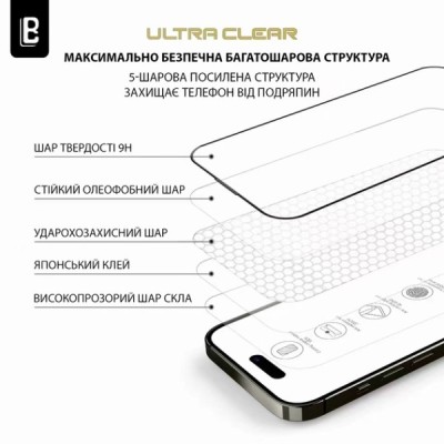 Захисне скло iPhone 16 Lanbi Ultra+ Corning Glass