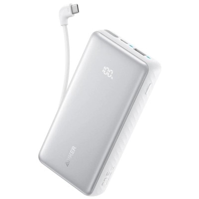 зовн. акум. ANKER - 20000 mAh 22.5W Built-In USB-C Cable (Білий)