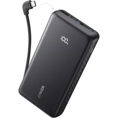 зовн. акум. ANKER - 20000 mAh 22.5W Built-In USB-C Cable (Чорний)