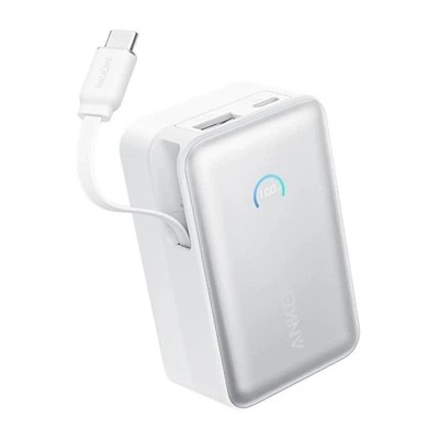 зовн. акум. ANKER Nano - 10000 mAh 45W Built-In USB-C Cable (Білий)