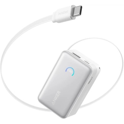 зовн. акум. ANKER Nano - 10000 mAh 45W Built-In USB-C Cable (Білий)