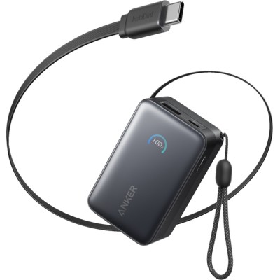 зовн. акум. ANKER Nano - 10000 mAh 45W Built-In USB-C Cable (Чорний)