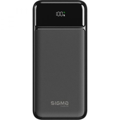 Портативна Батарея Sigma 30000mAh QC22.5W+PD20W mobile X-power (SI30A4QL) LED, Кабель 20w Black