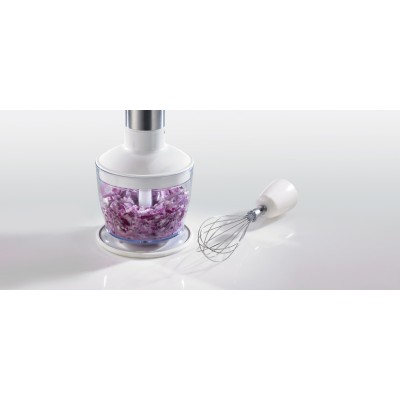 Блендер Gorenje заглибний 800Вт, 5в1, чаша-500мл, подрібнювач, білий (HBC806QW)