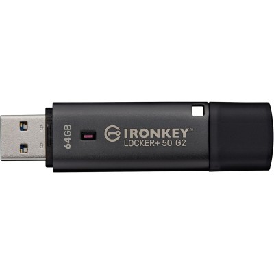 Накопичувач Kingston 64GB USB 3.2 Type-A Gen1 IronKey Locker+ 50 G2