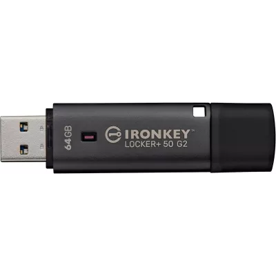 Накопичувач Kingston 64GB USB 3.2 Type-A Gen1 IronKey Locker+ 50 G2
