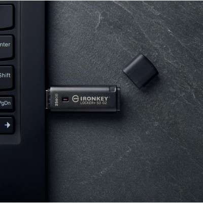 Накопичувач Kingston 64GB USB 3.2 Type-A Gen1 IronKey Locker+ 50 G2