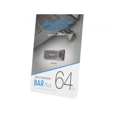 Накопичувач Samsung 64GB USB 3.1 Type-A Bar Plus Сірий