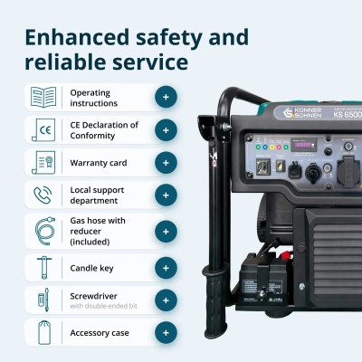 Генератор газобензиновий інверторний Konner&Sohnen KS 6500iEG, LPG 230В, 6.0/6.5кВт, електростартер, 46кг (KS6500IEG)