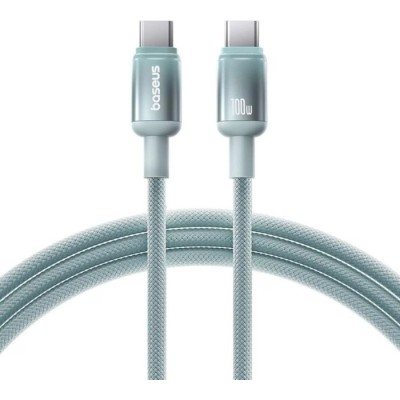 Кабель Baseus Type-C/Type-C 100W 1m (E0420700) блакитно-зелений