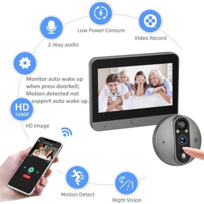 Розумний відеодзвоник TUYA Door Bell Eye RH-PD8A Сірий