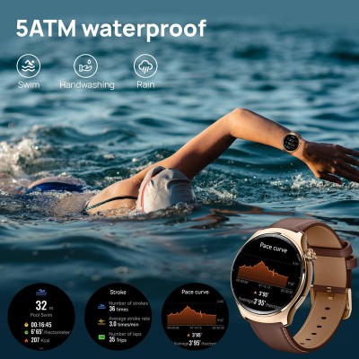 Смарт-годинник Mibro Lite 3 Pro 45мм, 1.32", 466x466, AMOLED, BT 5.3, GPS, 5 ATM, рожево-золотий
