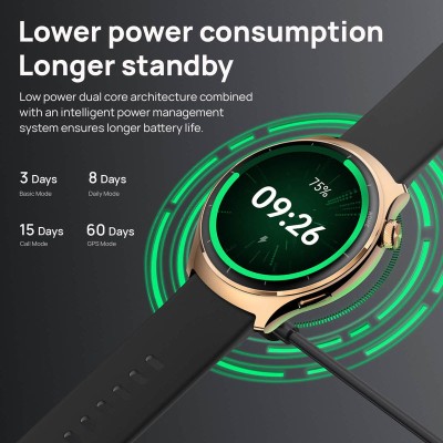 Смарт-годинник Mibro Lite 3 Pro 45мм, 1.32", 466x466, AMOLED, BT 5.3, GPS, 5 ATM, рожево-золотий