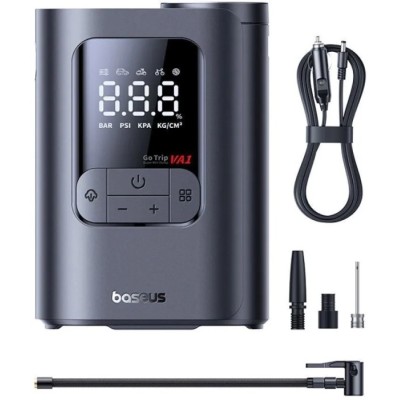 Автокомпресор OS-Baseus GoTrip VA1 Super Mini Wired Inflator 22-Cylinder Cosmic Black (Includes: Air Hose x1, Air Nozzles x3, Ch