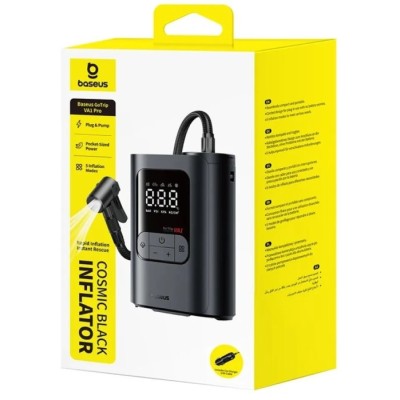 Автокомпресор OS-Baseus GoTrip VA1 Super Mini Wired Inflator 22-Cylinder Cosmic Black (Includes: Air Hose x1, Air Nozzles x3, Ch