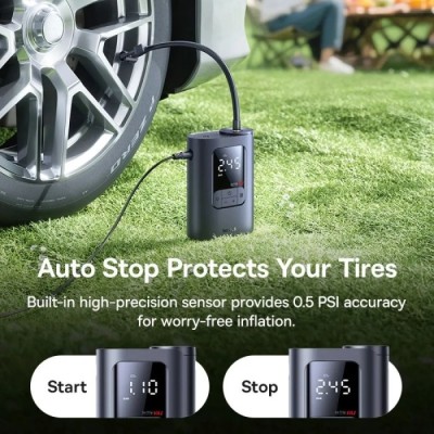 Автокомпресор OS-Baseus GoTrip VA1 Super Mini Wired Inflator 22-Cylinder Cosmic Black (Includes: Air Hose x1, Air Nozzles x3, Ch
