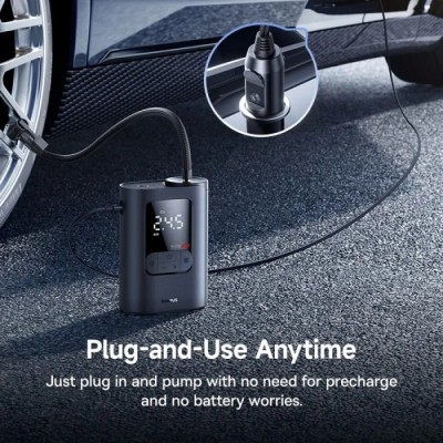 Автокомпресор OS-Baseus GoTrip VA1 Super Mini Wired Inflator 22-Cylinder Cosmic Black (Includes: Air Hose x1, Air Nozzles x3, Ch