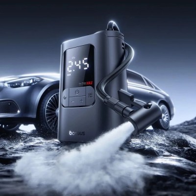 Автокомпресор OS-Baseus GoTrip VA1 Super Mini Wired Inflator 22-Cylinder Cosmic Black (Includes: Air Hose x1, Air Nozzles x3, Ch