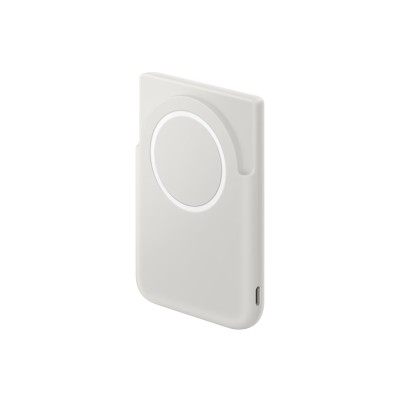 Акумулятор портативний літій-іонний Samsung Magnet Wireless Battery Pack 5000мА•год, 20Вт PD/Qi2 15Вт, сірий світлий (EB-U2500XJ