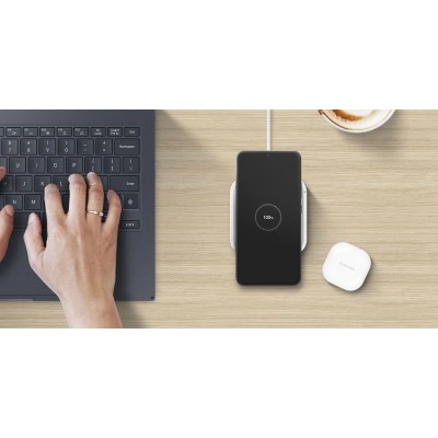 Бездротовий зарядний пристрій SAMSUNG 15W Wireless Charger Pad w/o TA EP-P2400BWEGEU / Білий